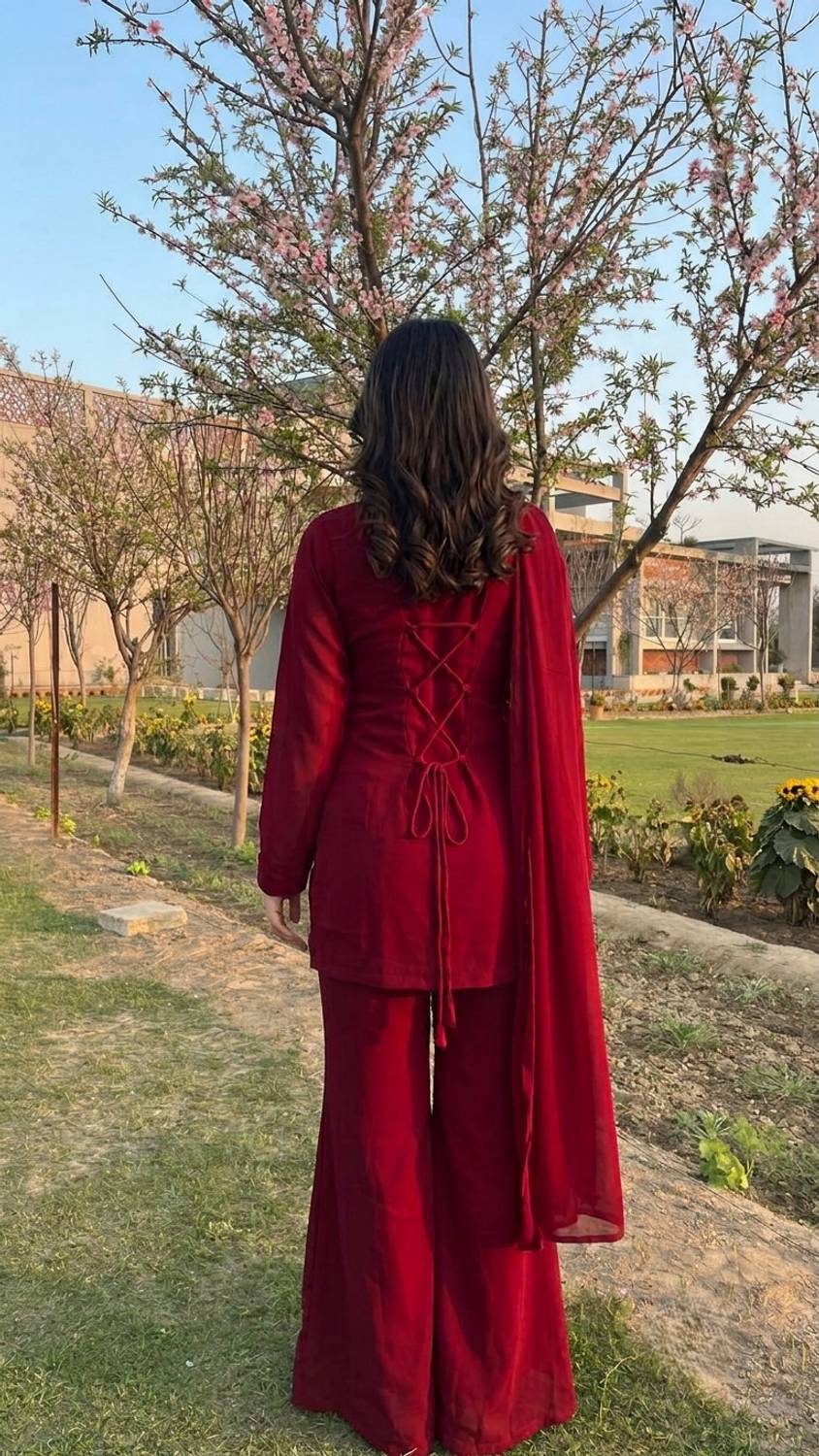 DISHWA Fashion Solid Kurta, Palazzo & Dupatta Set - Image 2