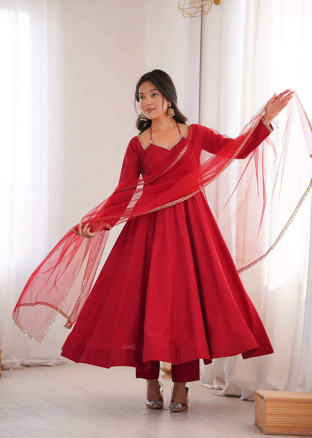 Image of CULTISE QUEEN Solid Kurta, Trouser /Pant & Dupatta Set