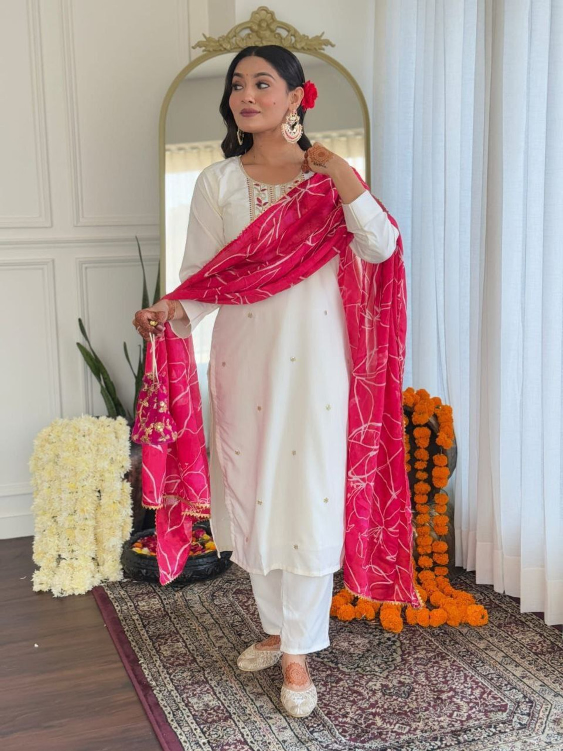 Image of nejadhari fashion Printed Kurta, Salwar & Dupatta Set
