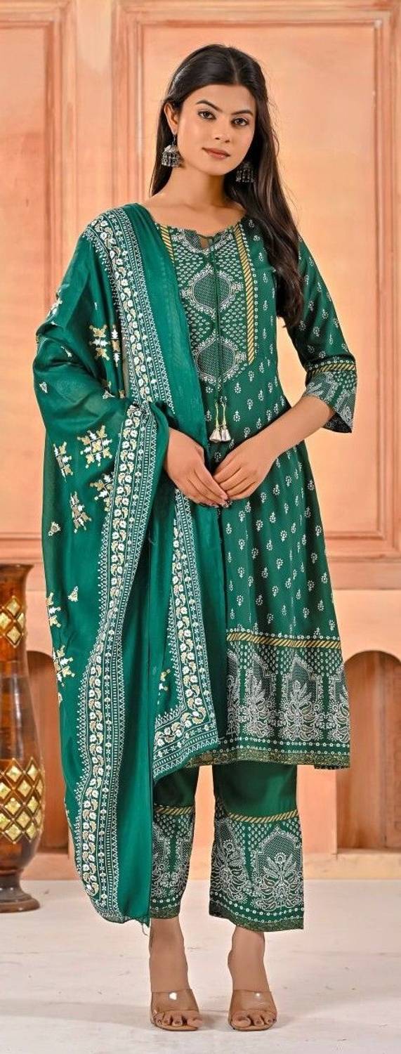 ASHA PRINTS Printed Kurta, Trouser/Pant & Dupatta Set
