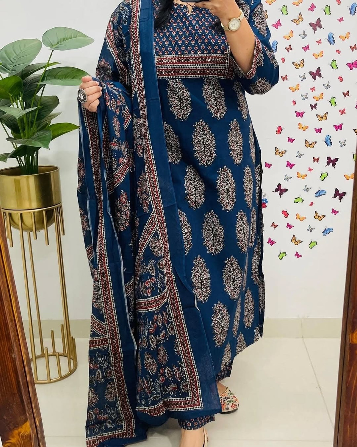 Image of Hari Om Printed Kurta, Trouser /Pant & Dupatta Set