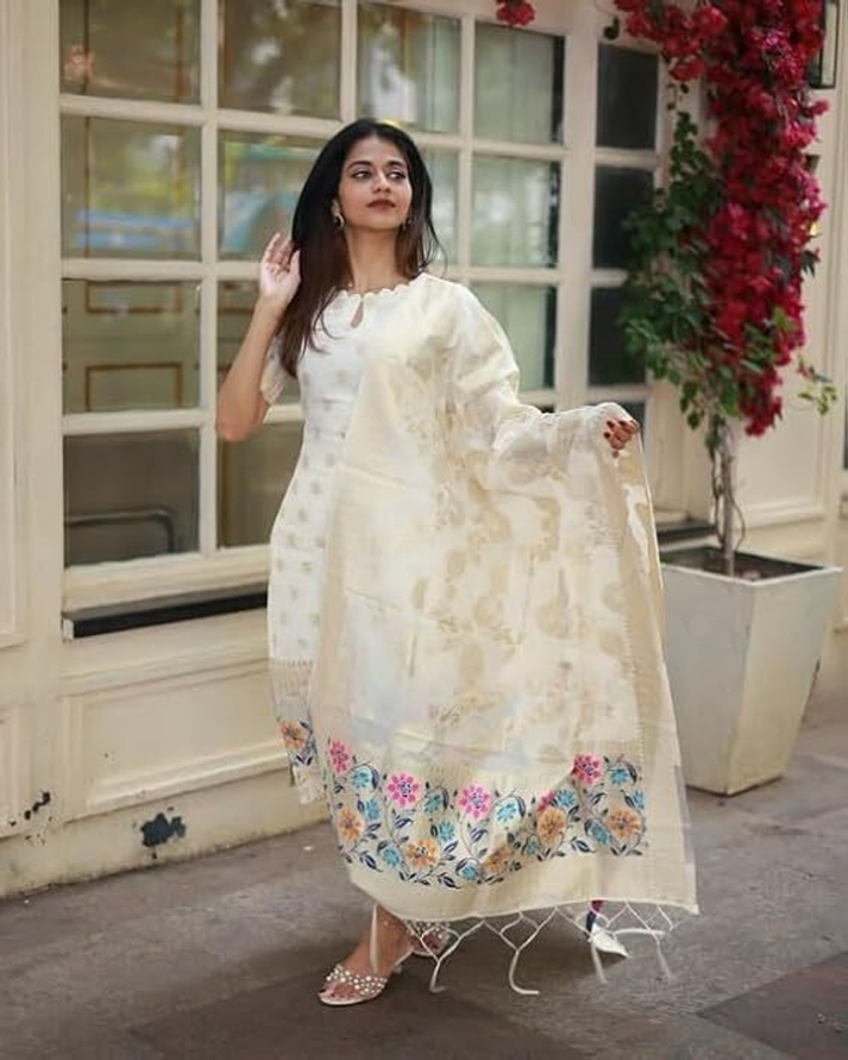 Image of Silk Bliss Printed Kurta, Salwar & Dupatta Set