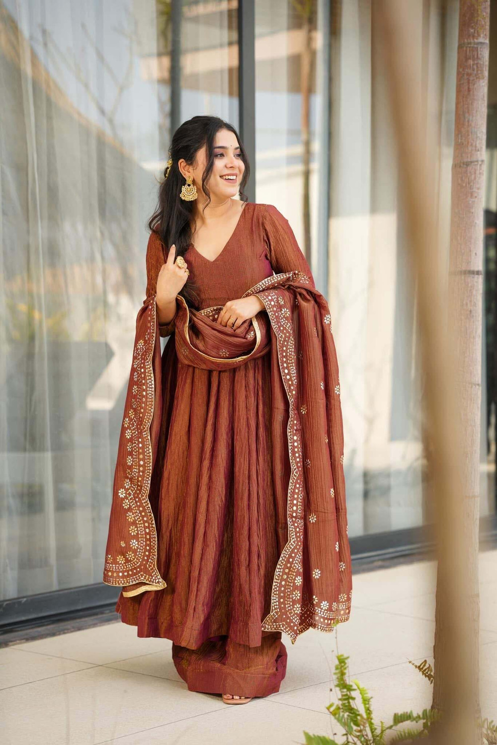 Image of Maruti Creation Women Kurta Palazzo Dupatta Set