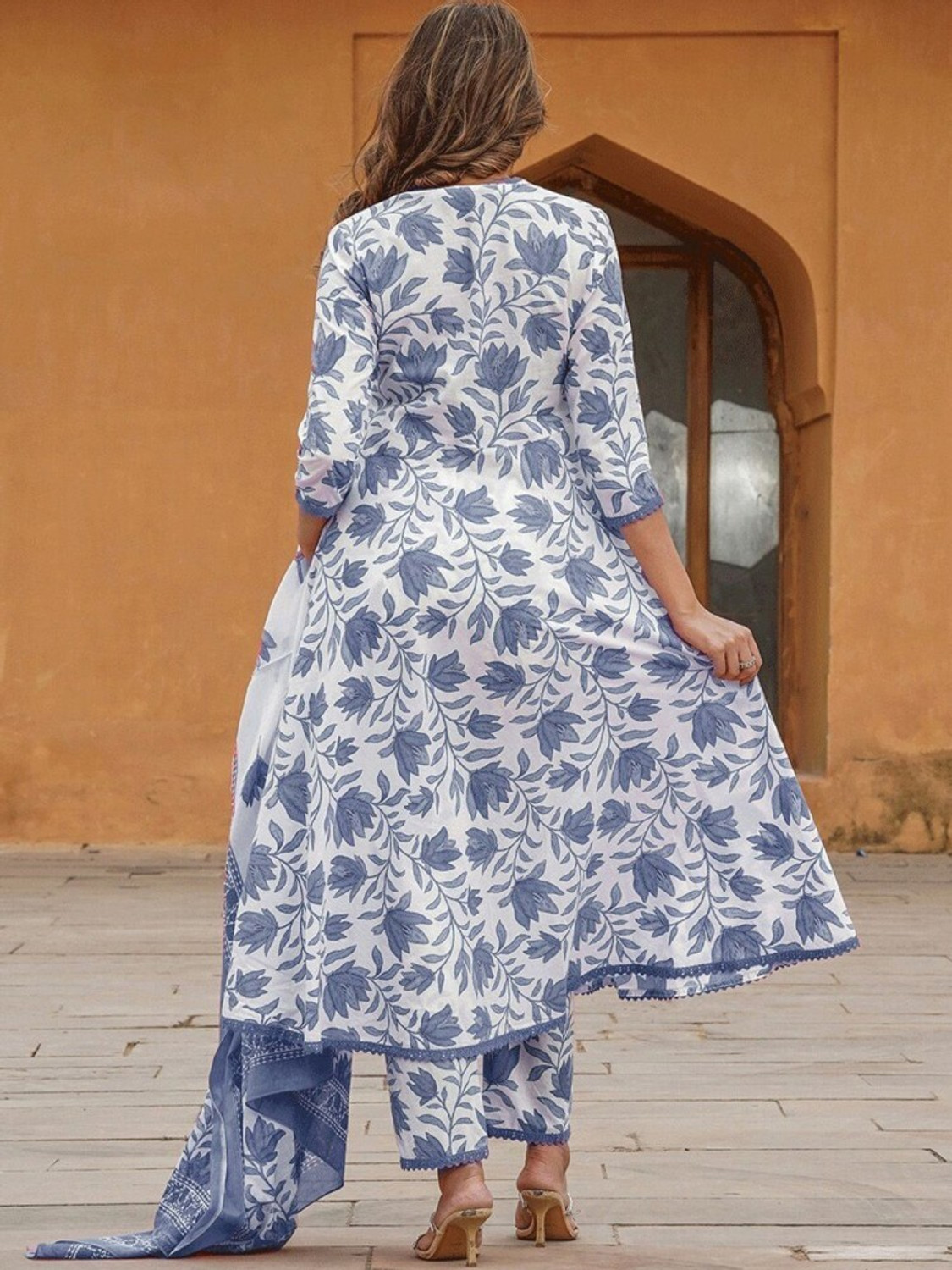Image of RAS RANI Embroidered Kurta, Salwar & Dupatta Set