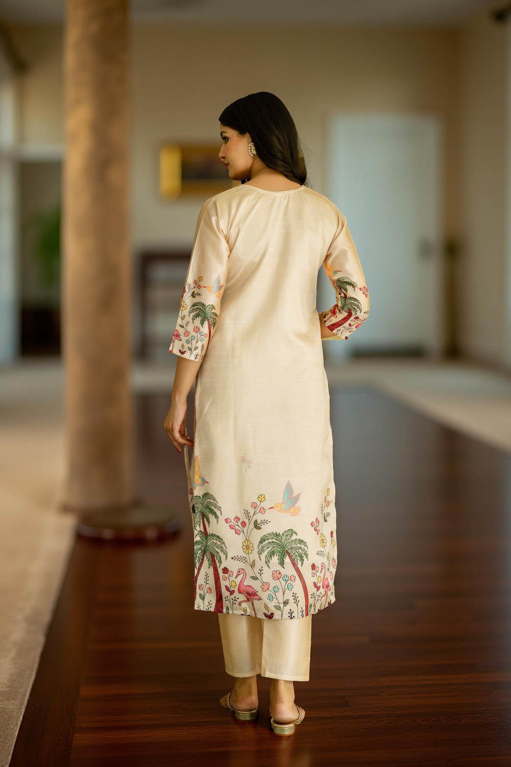 Image of clothstory Printed Kurta, Trouser /Pant & Dupatta Set