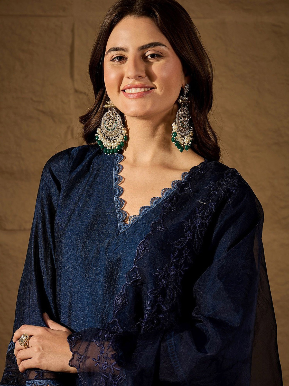 Image of PREJIL FASHION Self Design Kurta, Palazzo & Dupatta Set