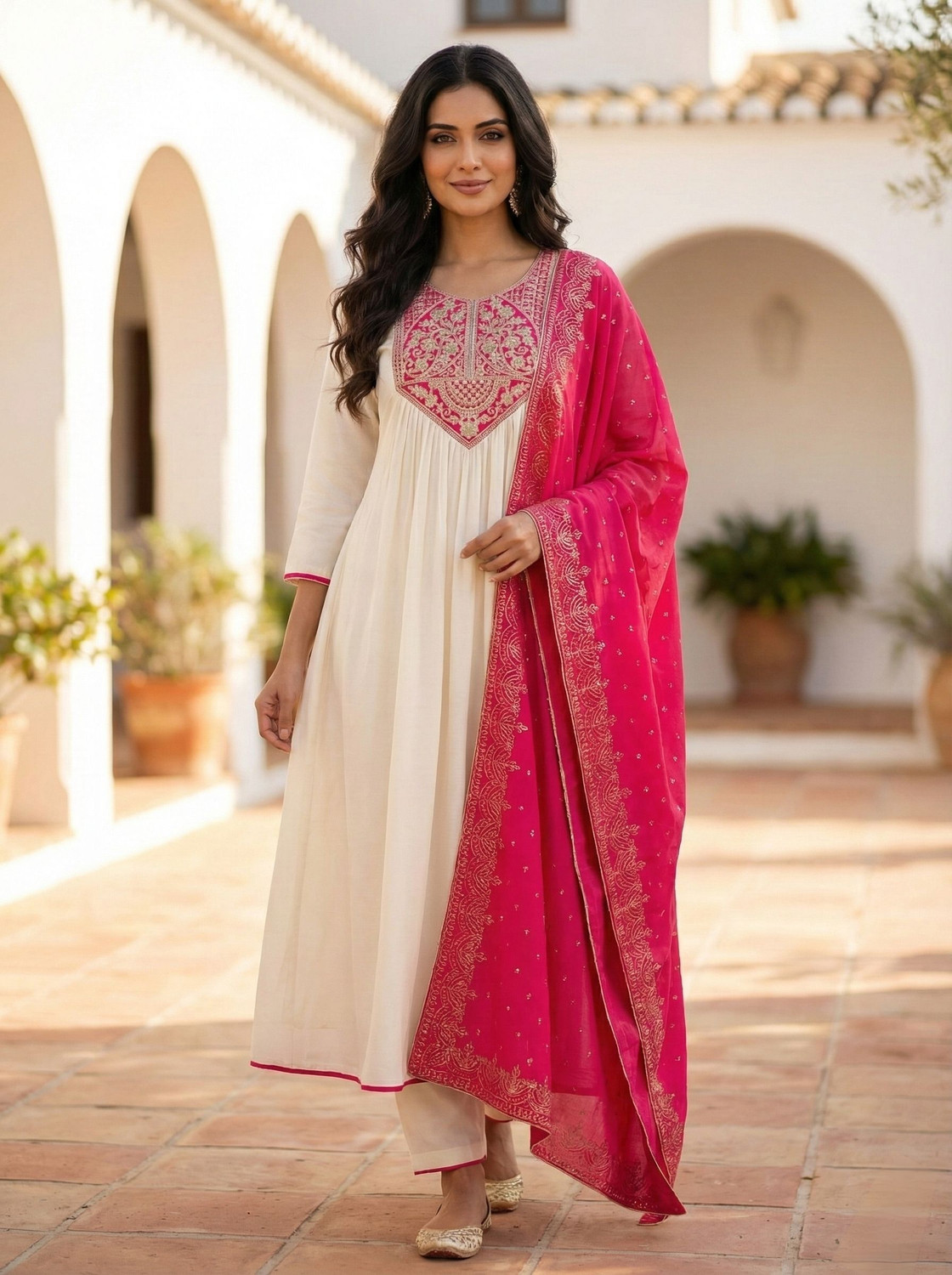 Image of New Ethnic 4 You Women Kurti Pant Dupatta Set