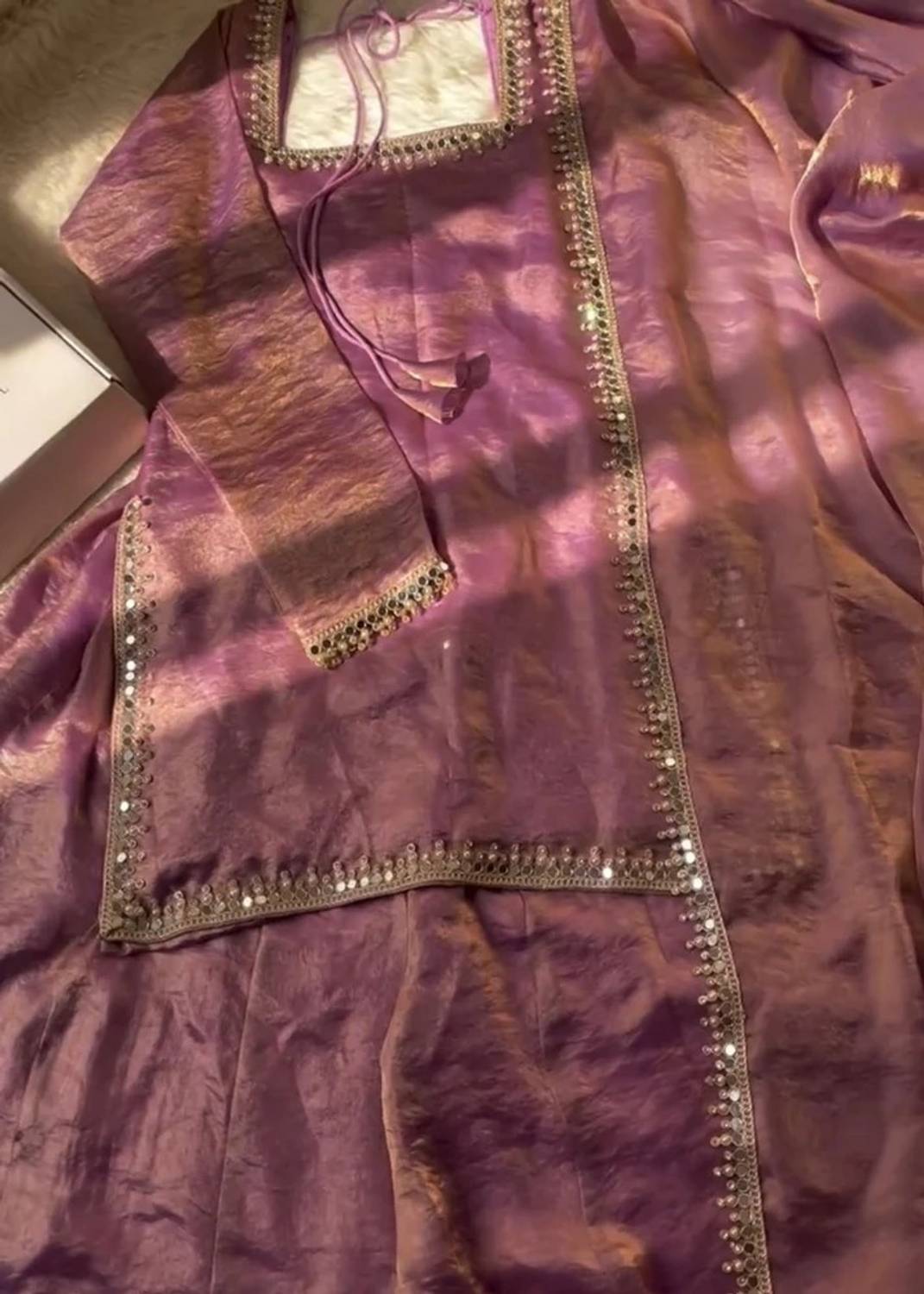 SHARARA Embellished Kurta, Sharara & Dupatta Set - Image 4