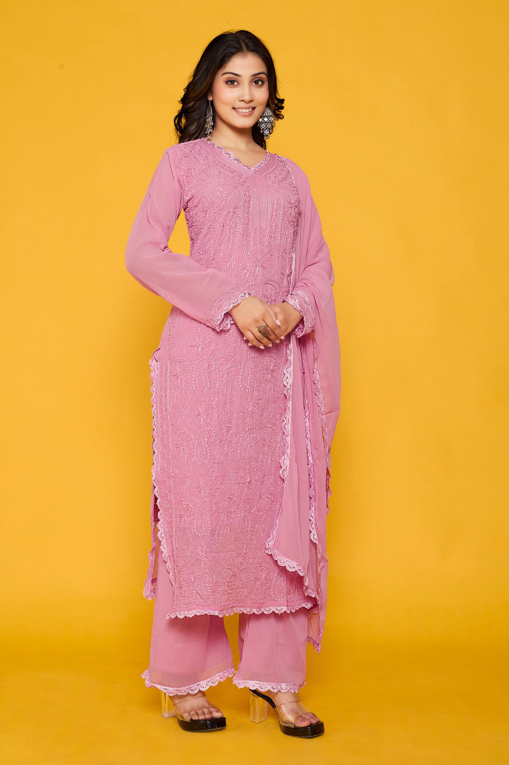 Image of TRIVORA Women Kurta Pant Dupatta Set