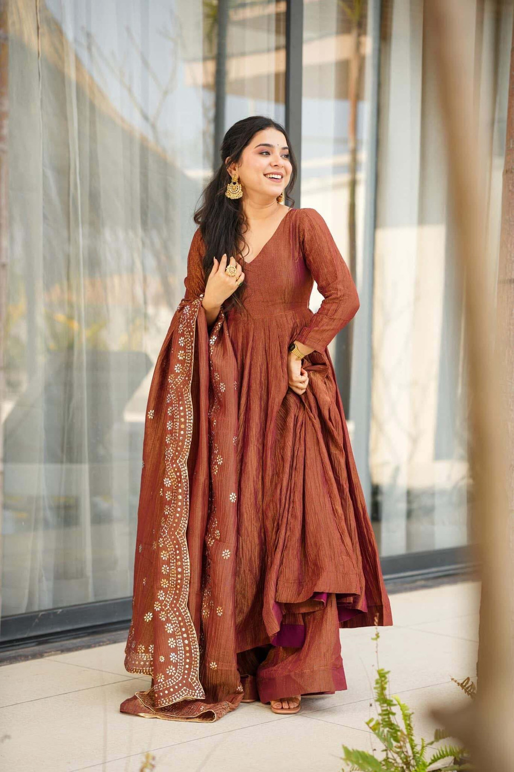 Image of Maruti Creation Women Kurta Palazzo Dupatta Set