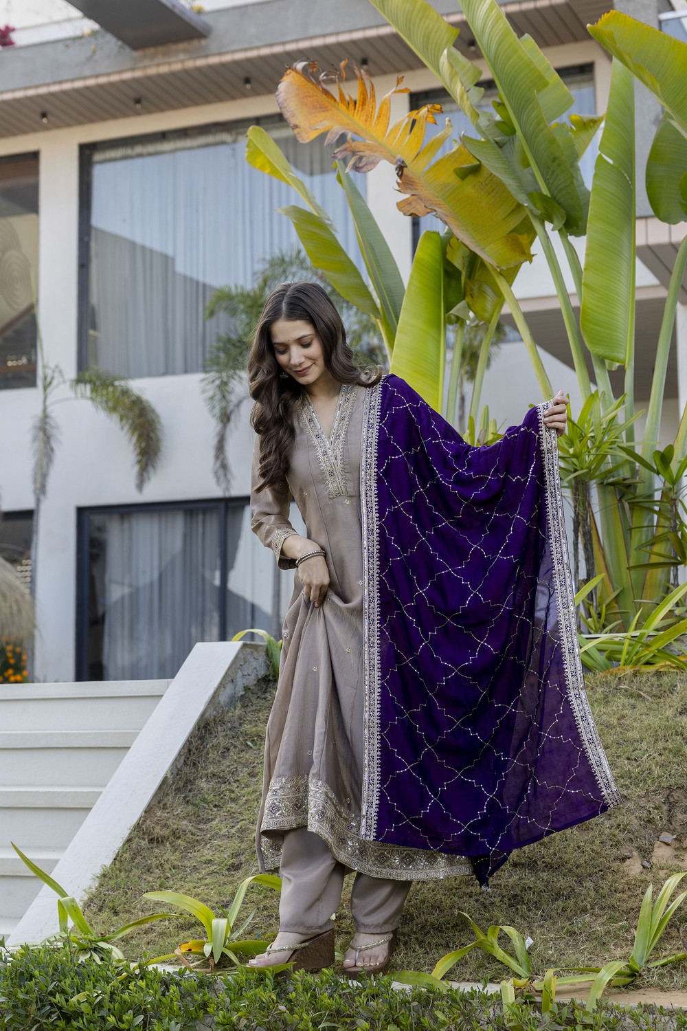 Image of SIDDHESHWAR CREATION Embroidered Anarkali Kurta, Bottom & Dupatta Set
