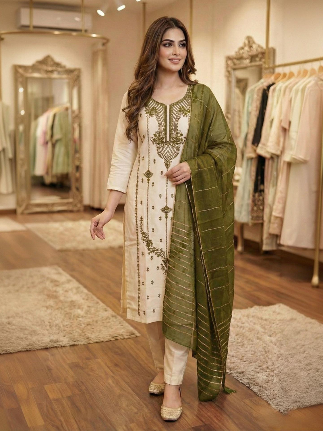 Image of DSK STUDIO Women Kurta Pant Dupatta Set