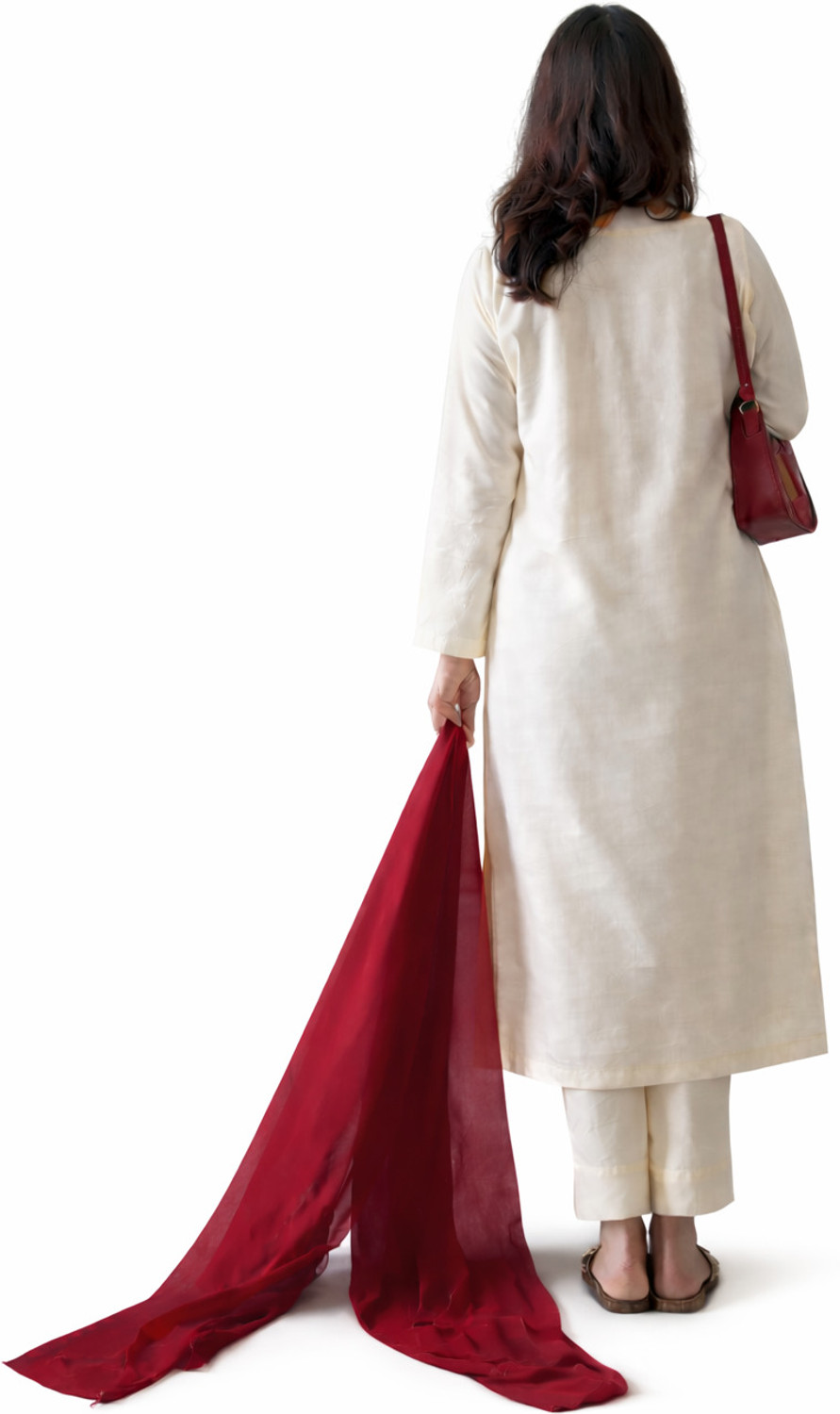 Image of Bivkchop Embroidered Kurta, Trouser /Pant & Dupatta Set
