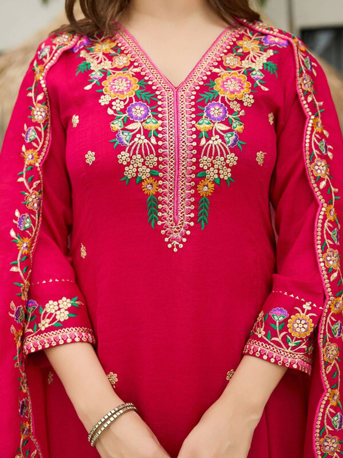DHRUMI Embroidered Anarkali Kurta Set - Image 4