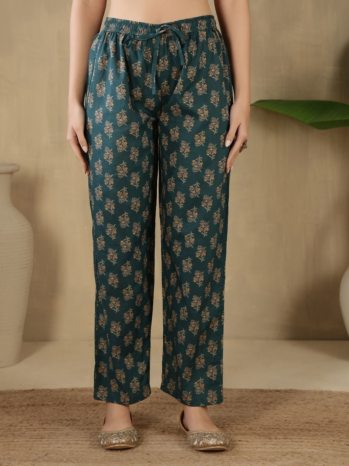 Image of KALPHEM Floral Print Kurta, Palazzo & Dupatta Set