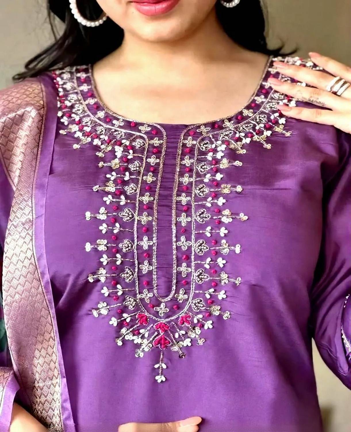 AALO Embroidered Anarkali Kurta Set - Image 4