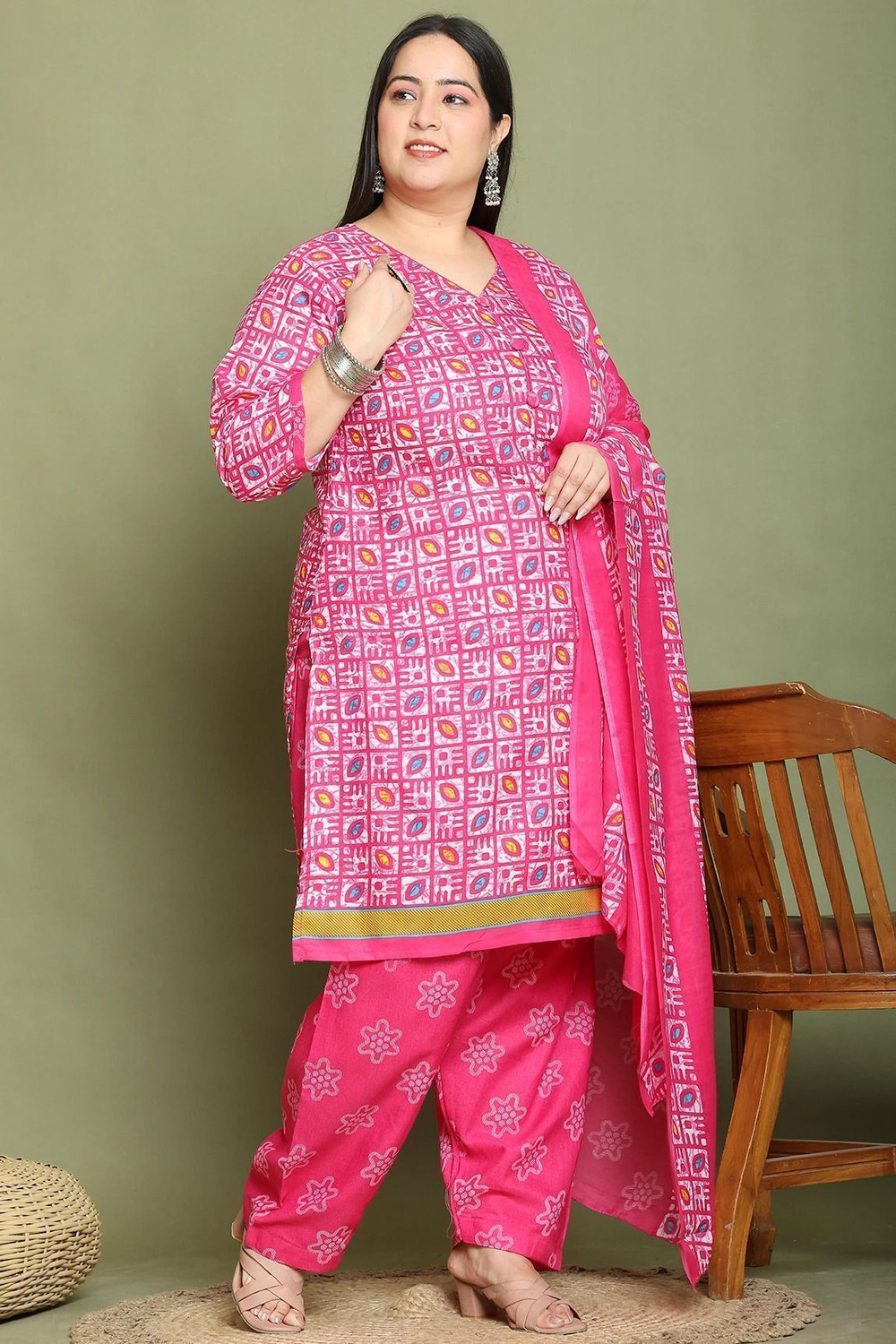 Image of Merira Printed Kurta, Patiala & Dupatta Set