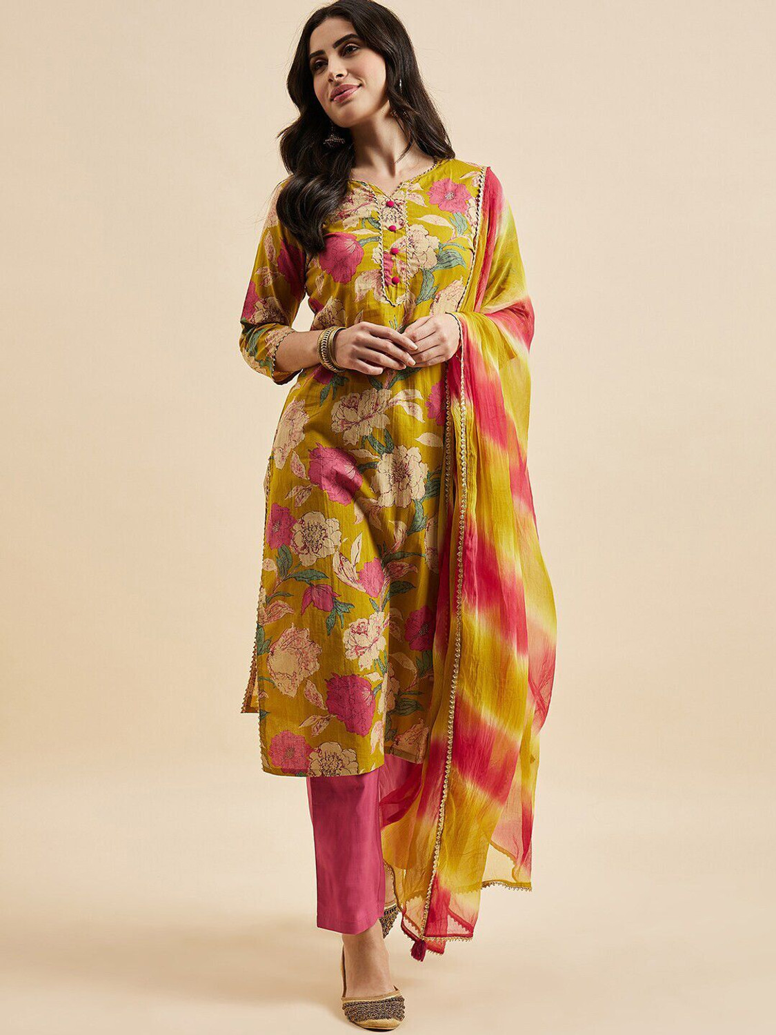 Image of PSCHOICE Women Kurti Pant Dupatta Set