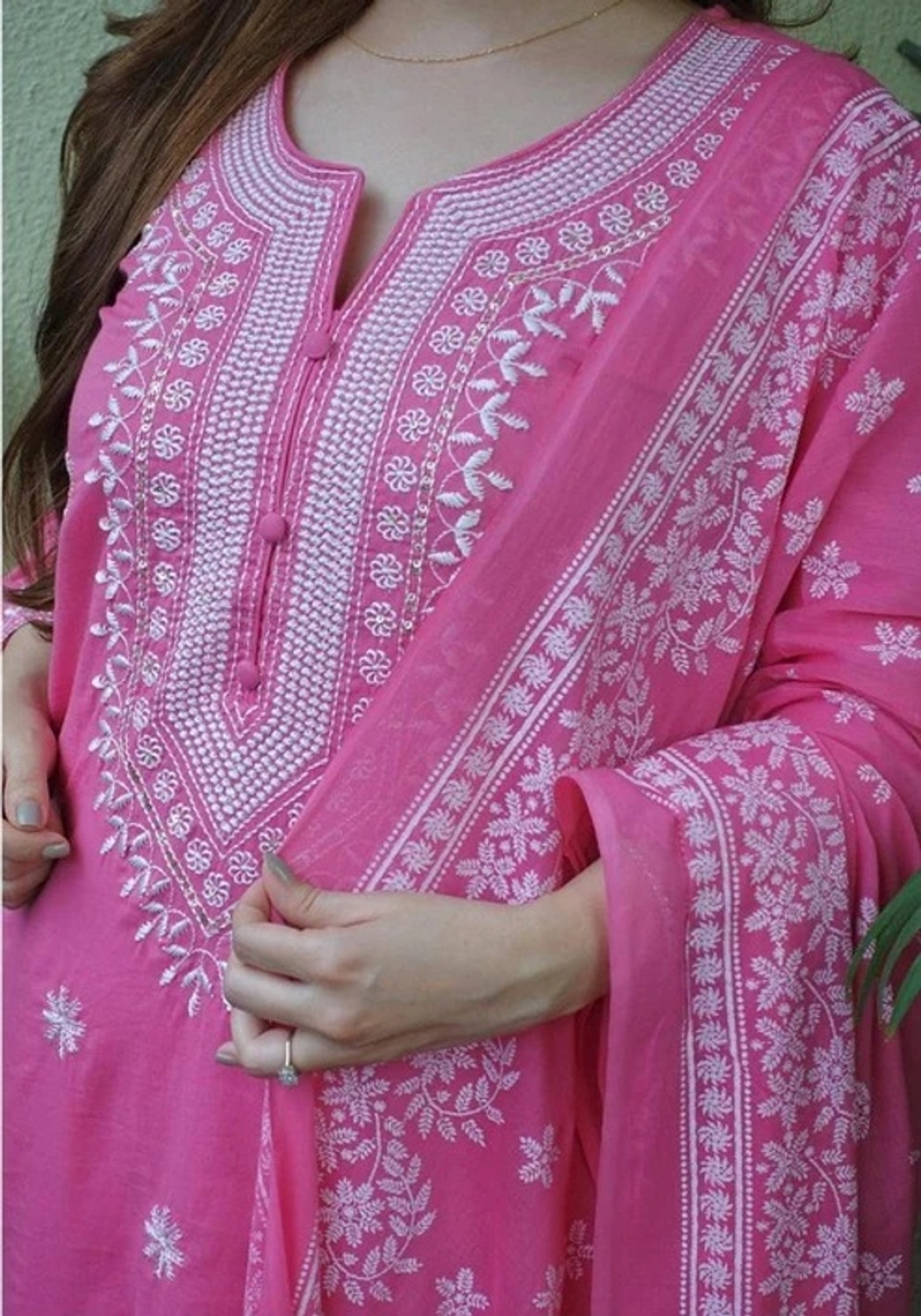 Image of GLOWCROWN Embroidered Kurta, Trouser /Pant & Dupatta Set