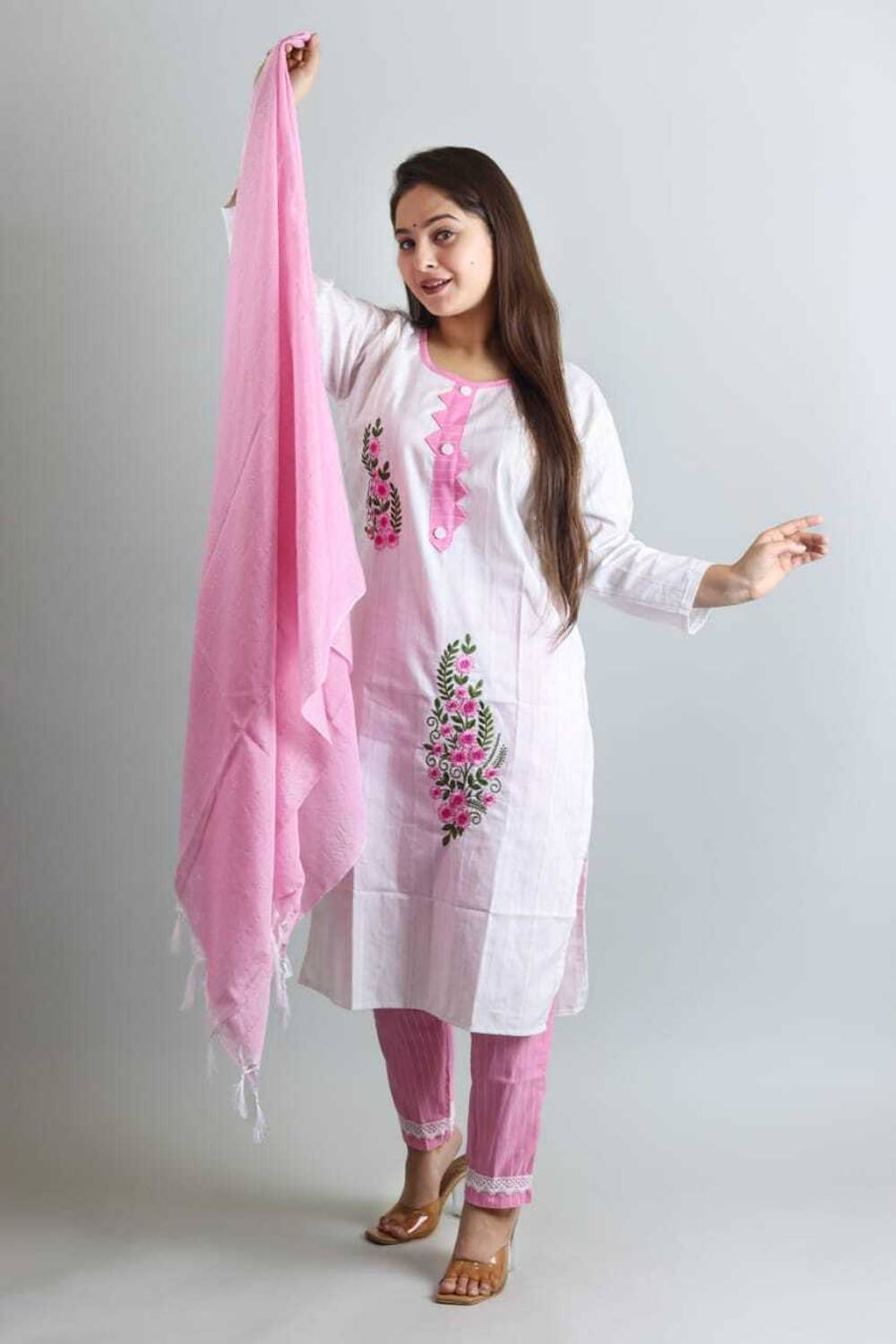 ADEEBFASHION Women Kurti Pant Dupatta Set
