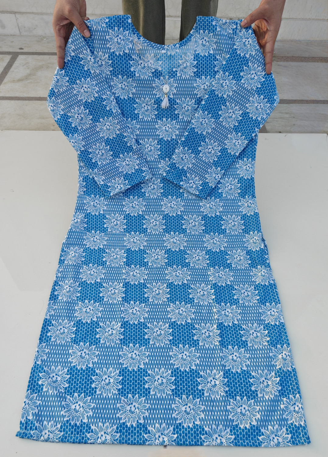 Image of ABCOLLECTION Printed Kurta, Palazzo & Dupatta Set