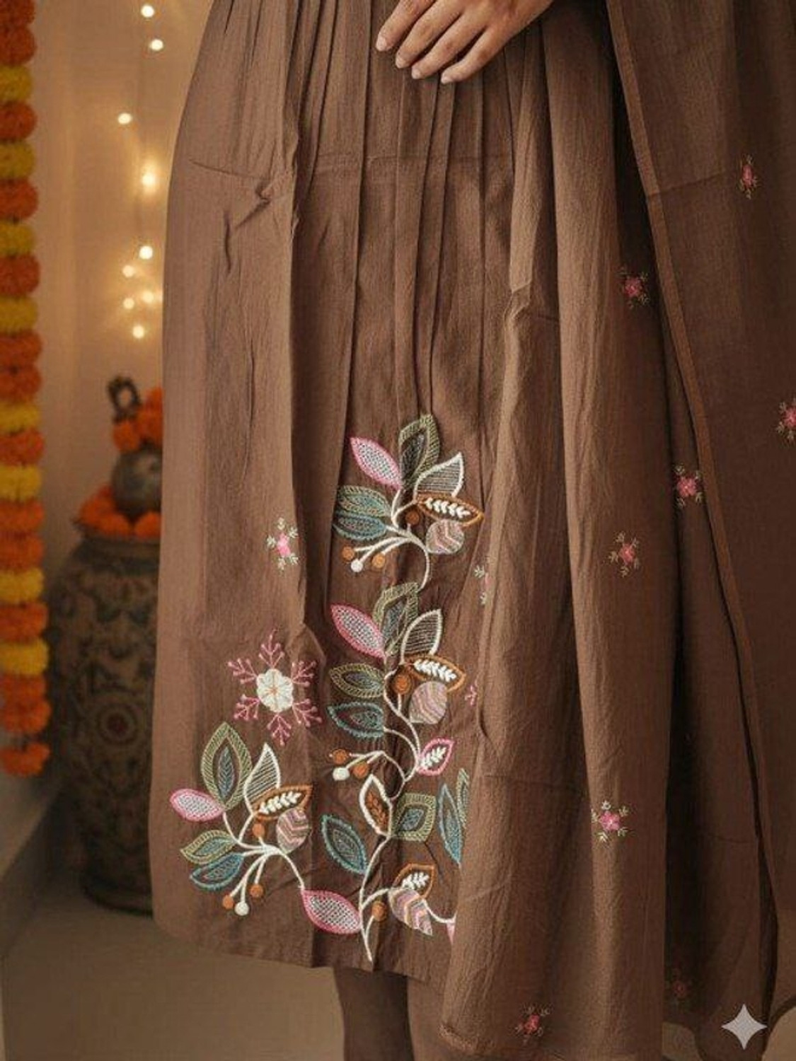 Image of Precia Embroidered Anarkali Kurta, Bottom & Dupatta Set