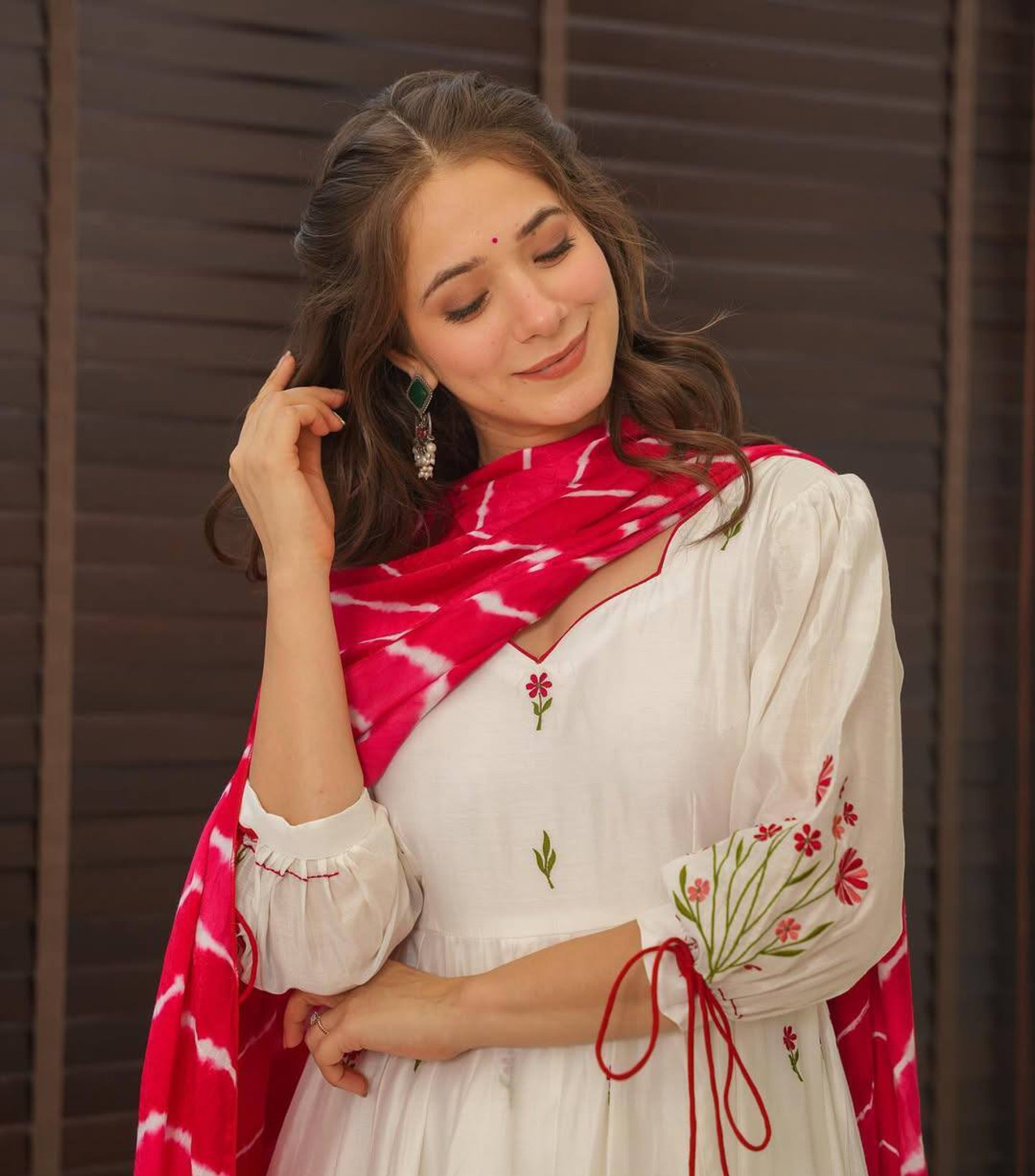 Image of AUREVA LIFESTYLE Embroidered Kurta, Trouser /Pant & Dupatta Set