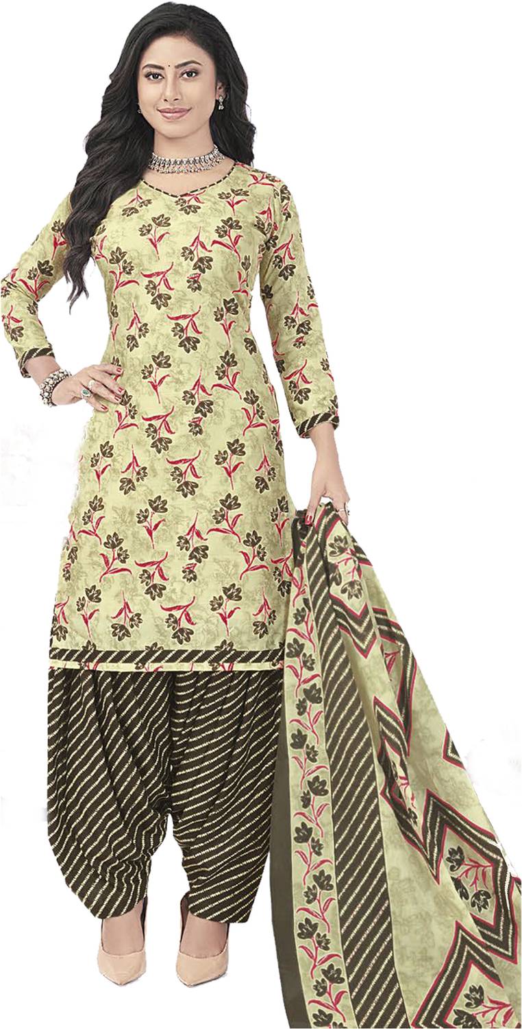 amozo Printed Kurta, Patiala & Dupatta Set