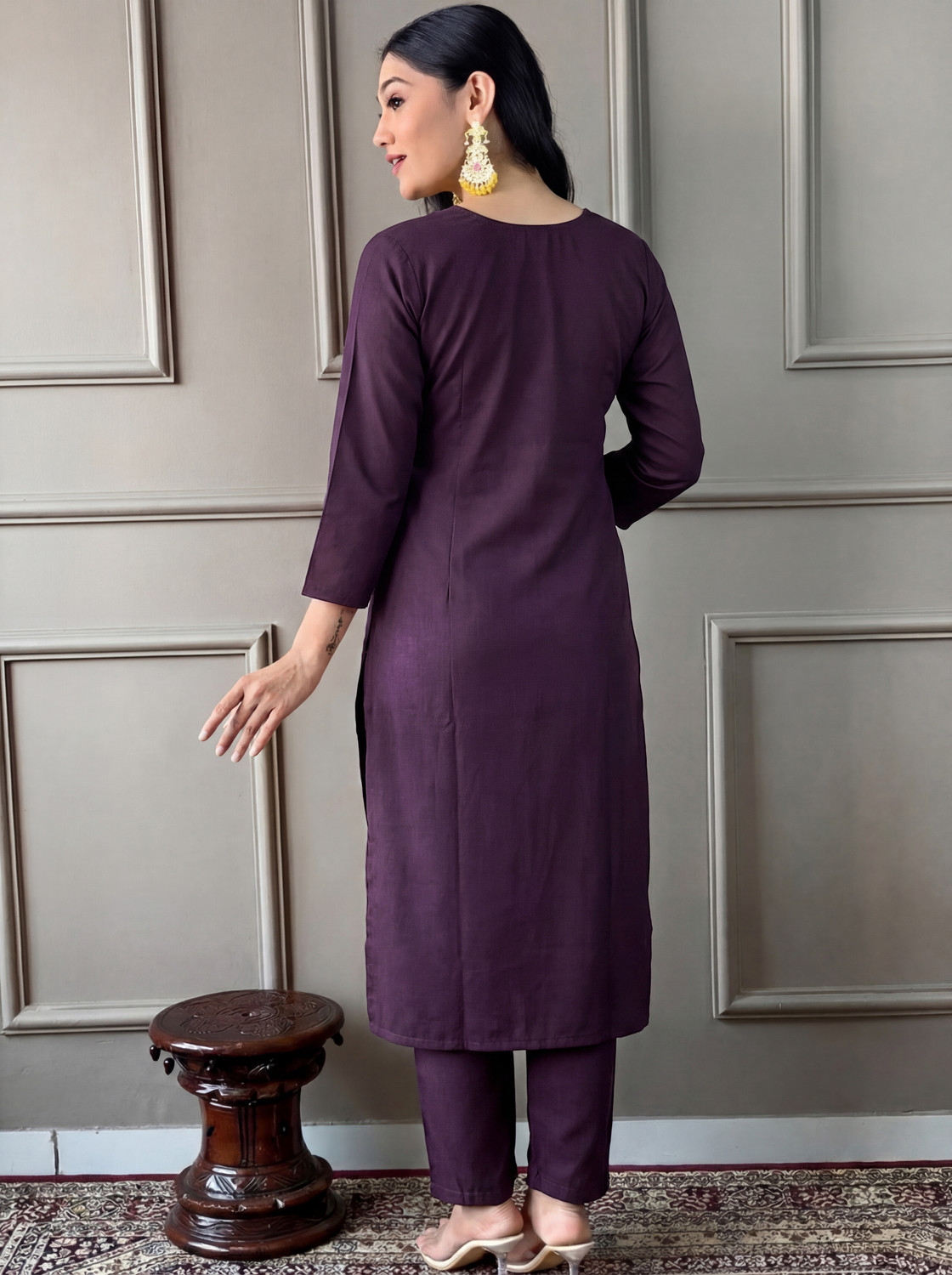 Image of C4A Embroidered Kurta, Trouser /Pant & Dupatta Set