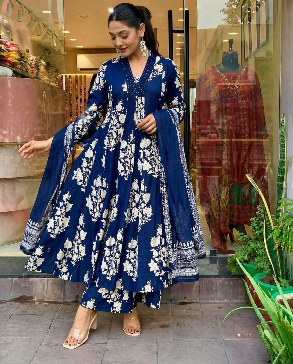 Image of SDK Fashion Printed Kurta, Trouser /Pant & Dupatta Set