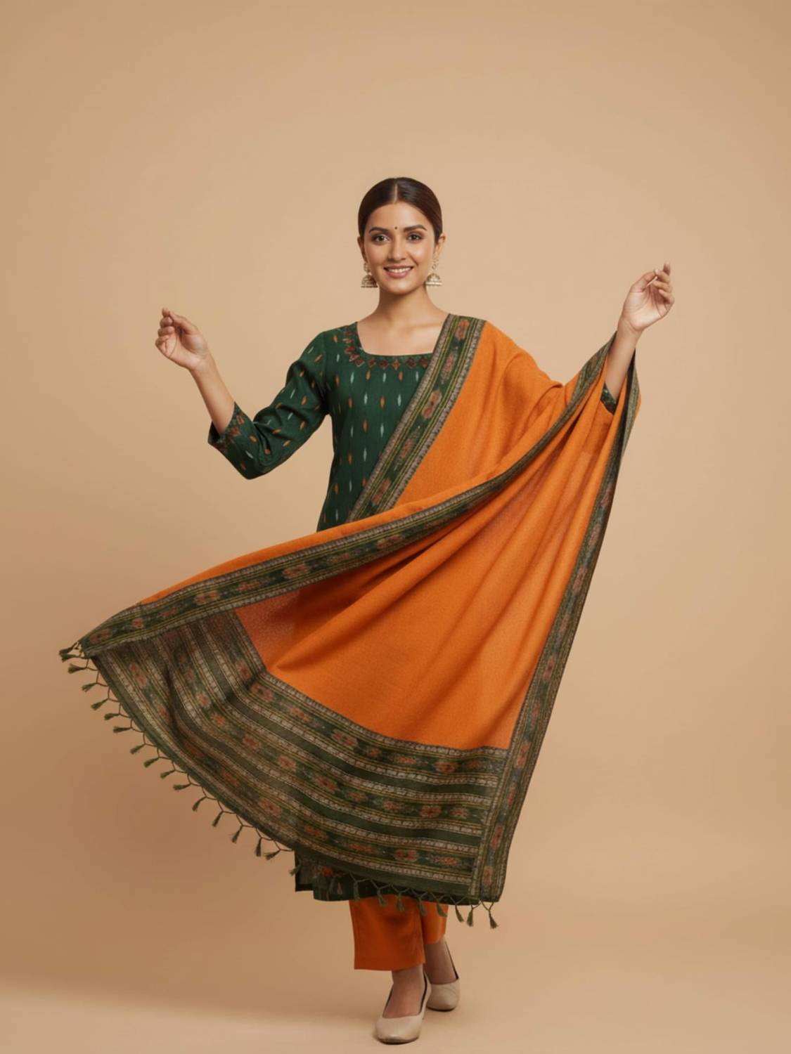 blimzone Self Design Kurta, Trouser/Pant & Dupatta Set