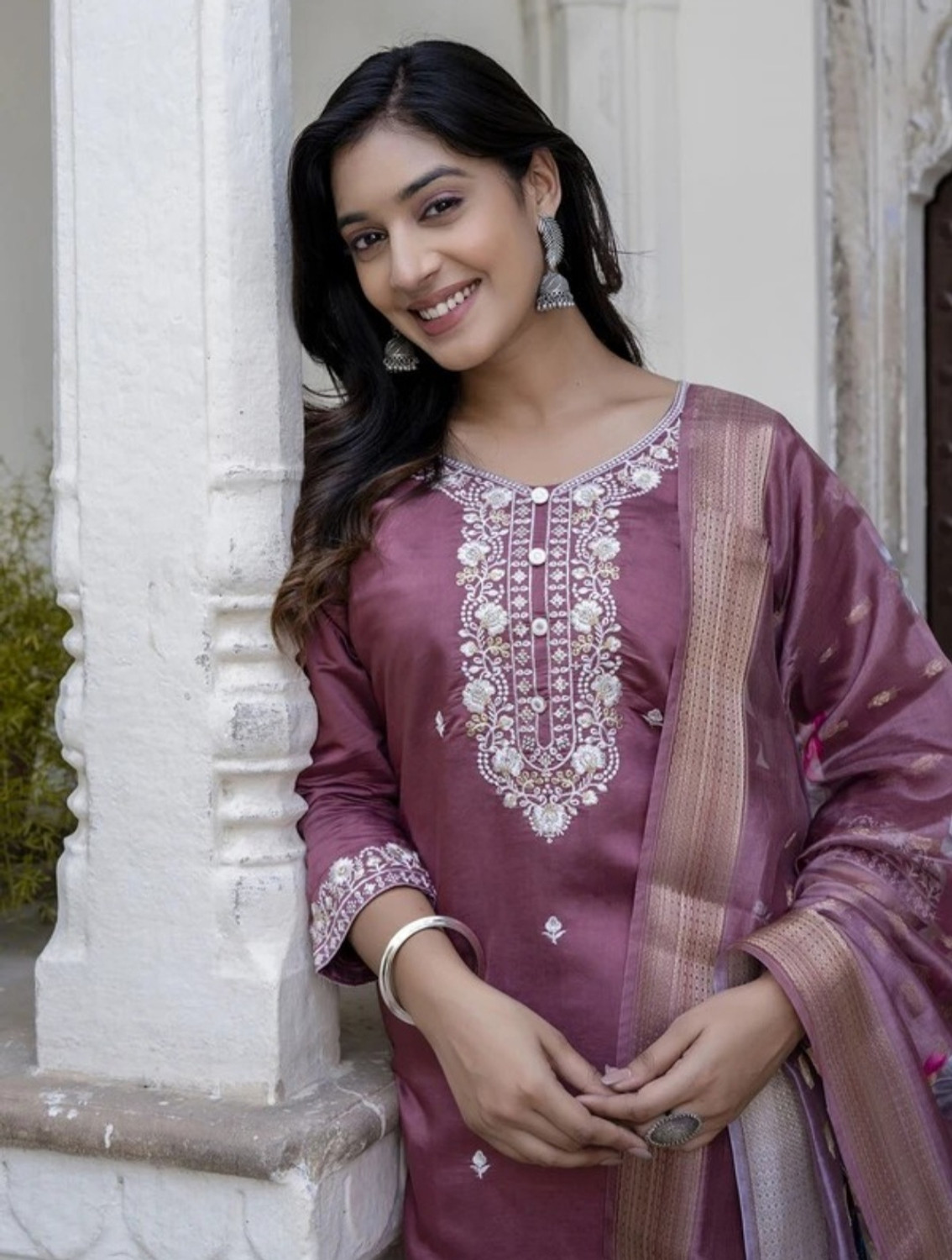 Image of SAAVARIYA Fashion Embroidered Kurta, Trouser /Pant & Dupatta Set