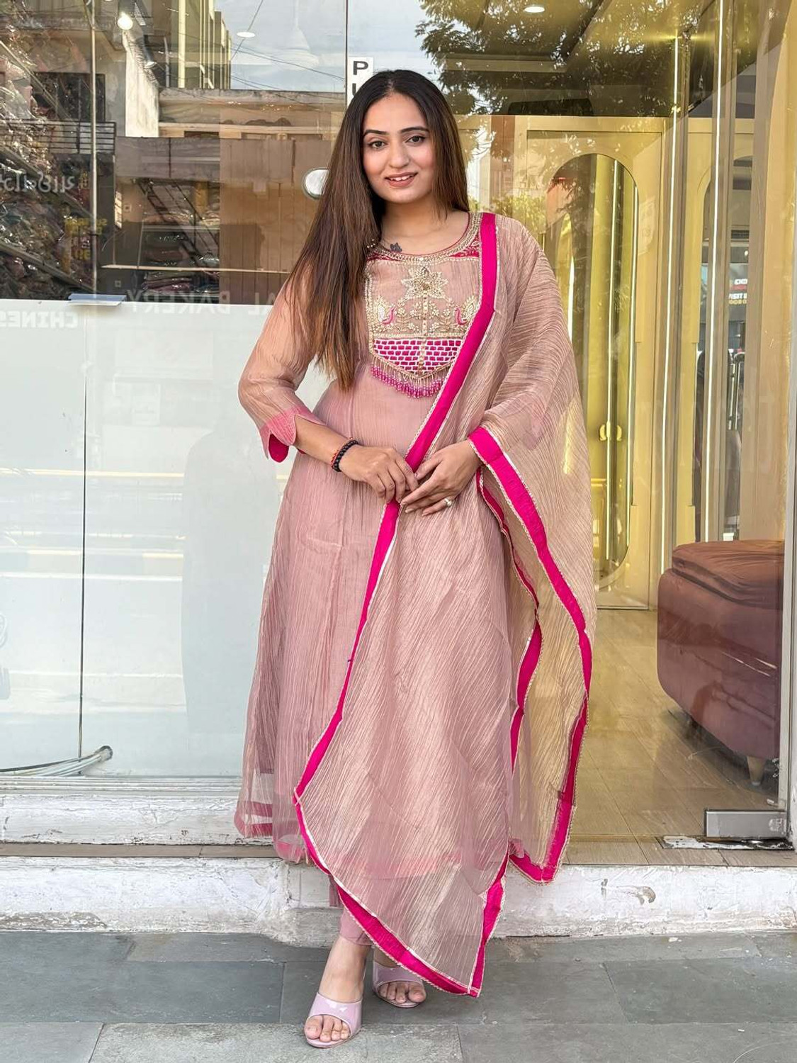 KACHIBA Embroidered Kurta, Trouser/Pant & Dupatta Set