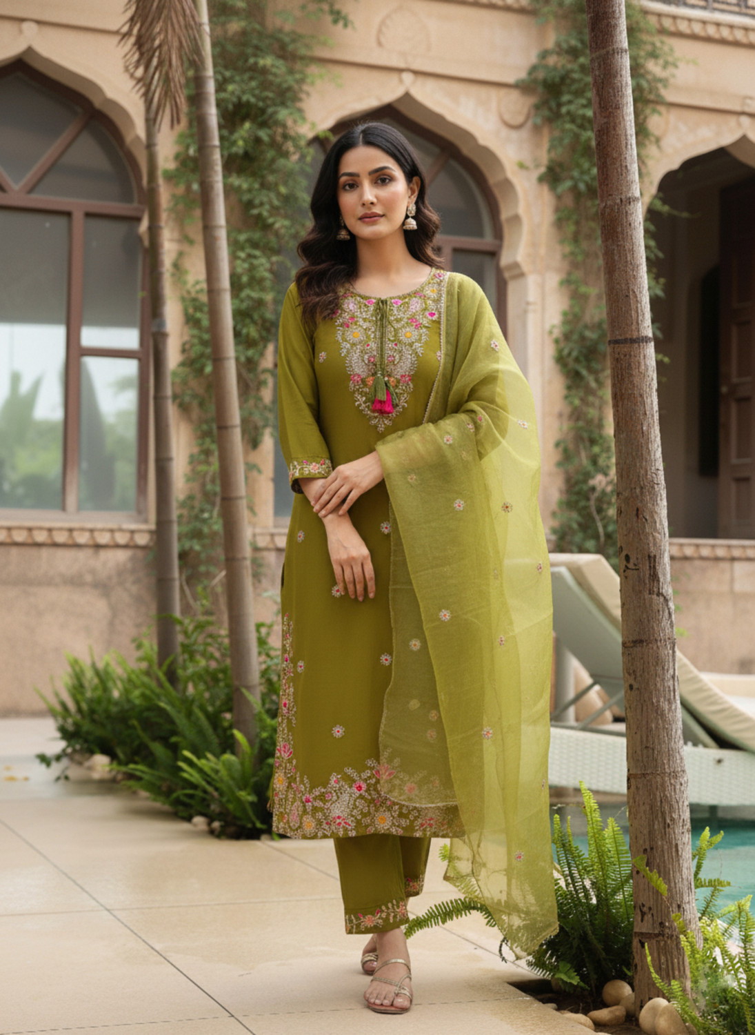 Image of SDK Fashion Printed Kurta, Trouser /Pant & Dupatta Set