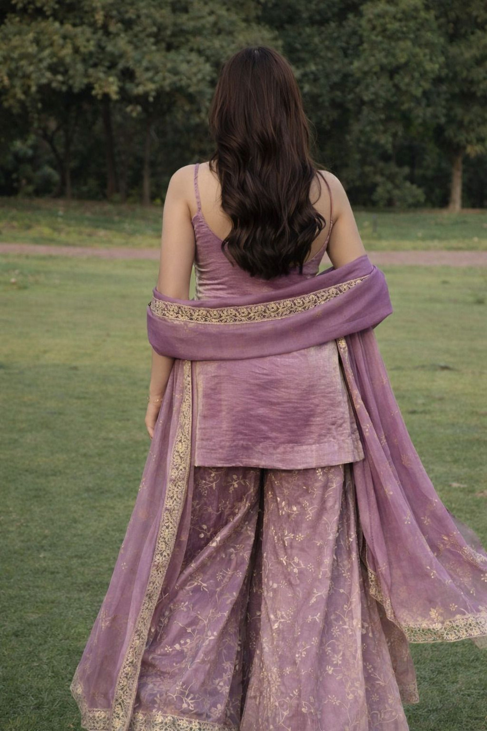 Image of ELIINDRA Embroidered Kurta, Sharara & Dupatta Set