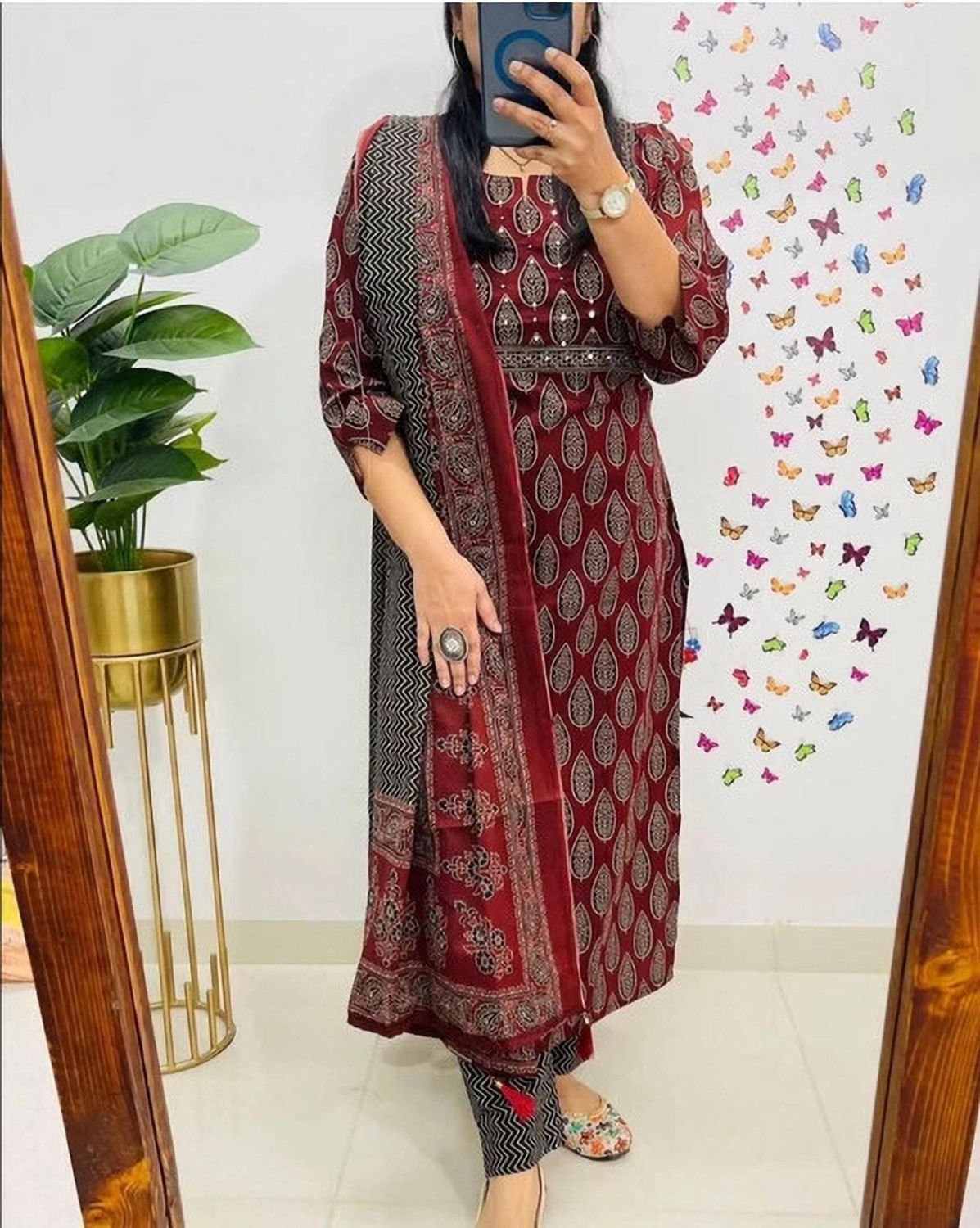 Image of ARP fashion Printed Kurta, Dhoti Pant & Dupatta Set