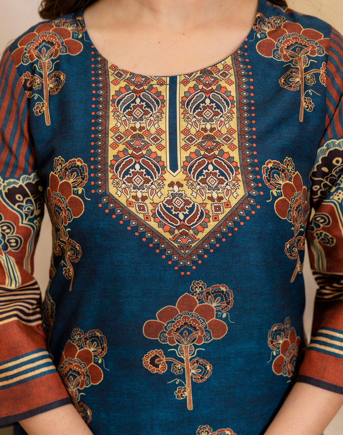 Image of Tasrika Printed Kurta, Salwar & Dupatta Set