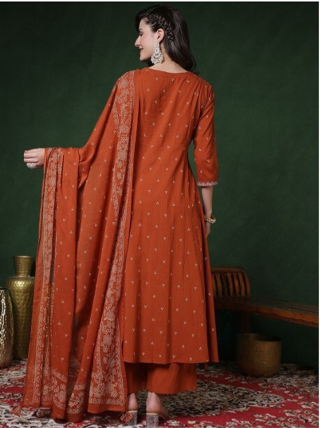 Image of Koteshwar Embroidered Kurta, Salwar & Dupatta Set