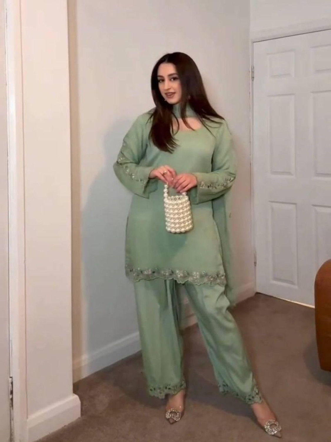 Image of KHODAL BOUTIQUES Embroidered Kurta, Patiala & Dupatta Set