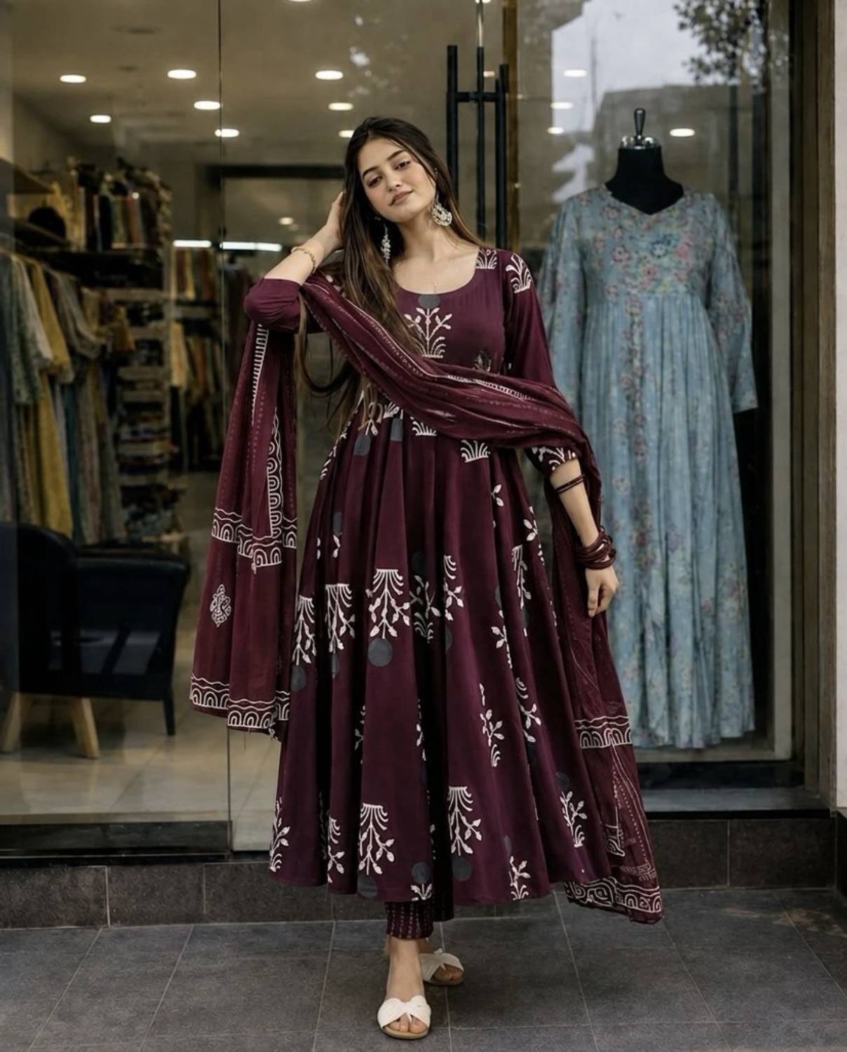 Samiksha Textile Printed Kurta, Palazzo & Dupatta Set - Image 1