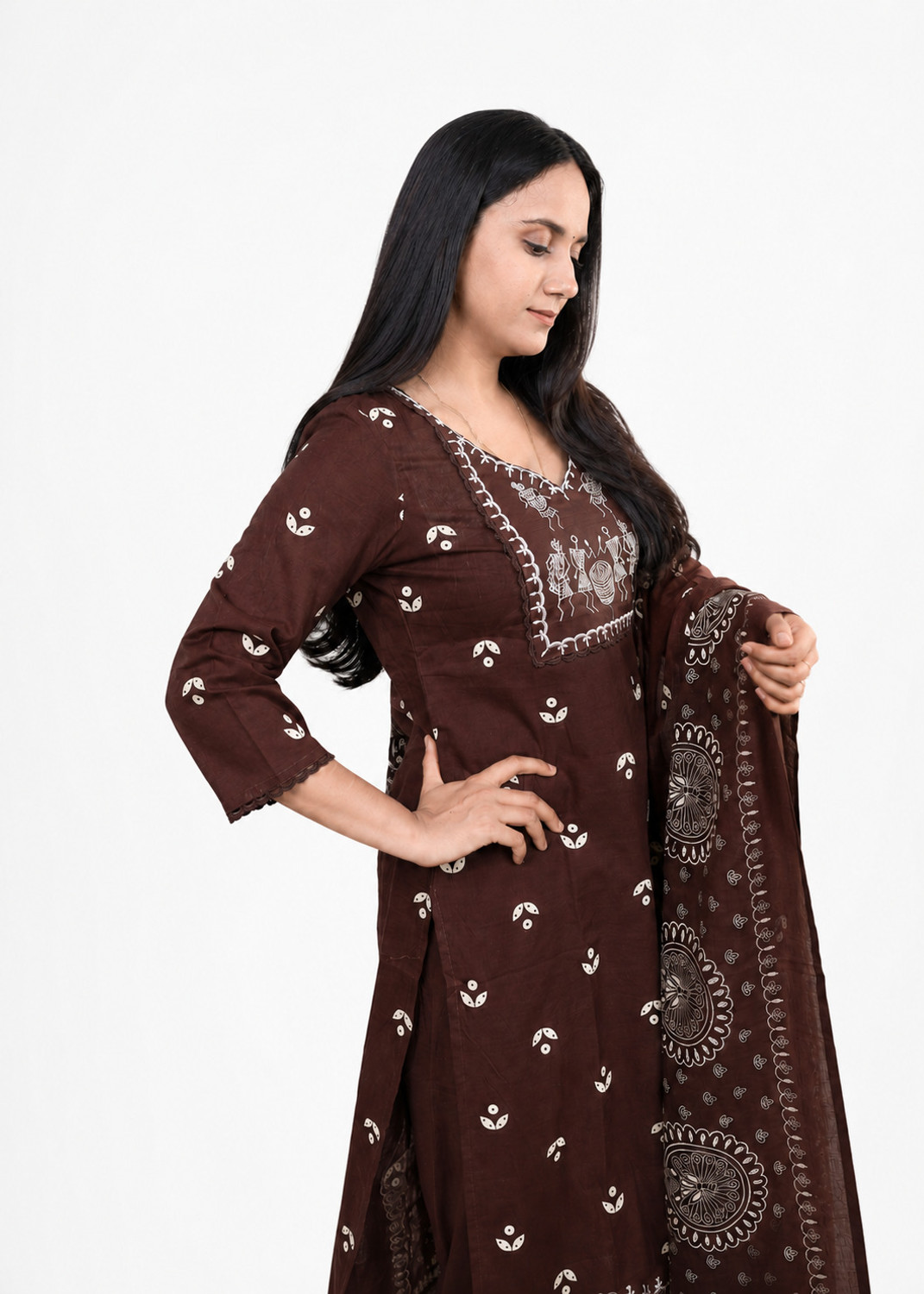 Image of ALLVORA Embroidered, Embellished Kurta, Salwar & Dupatta Set
