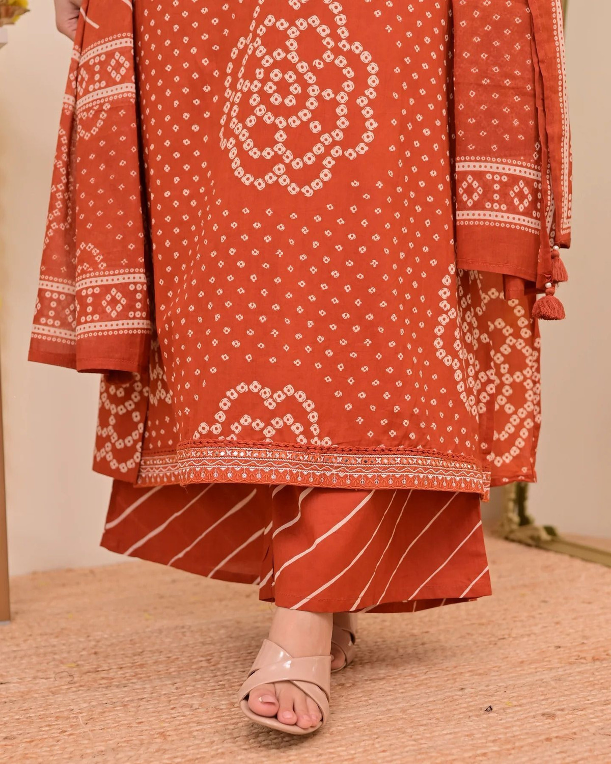 Image of BNA BNAYA Printed Kurta, Trouser /Pant & Dupatta Set
