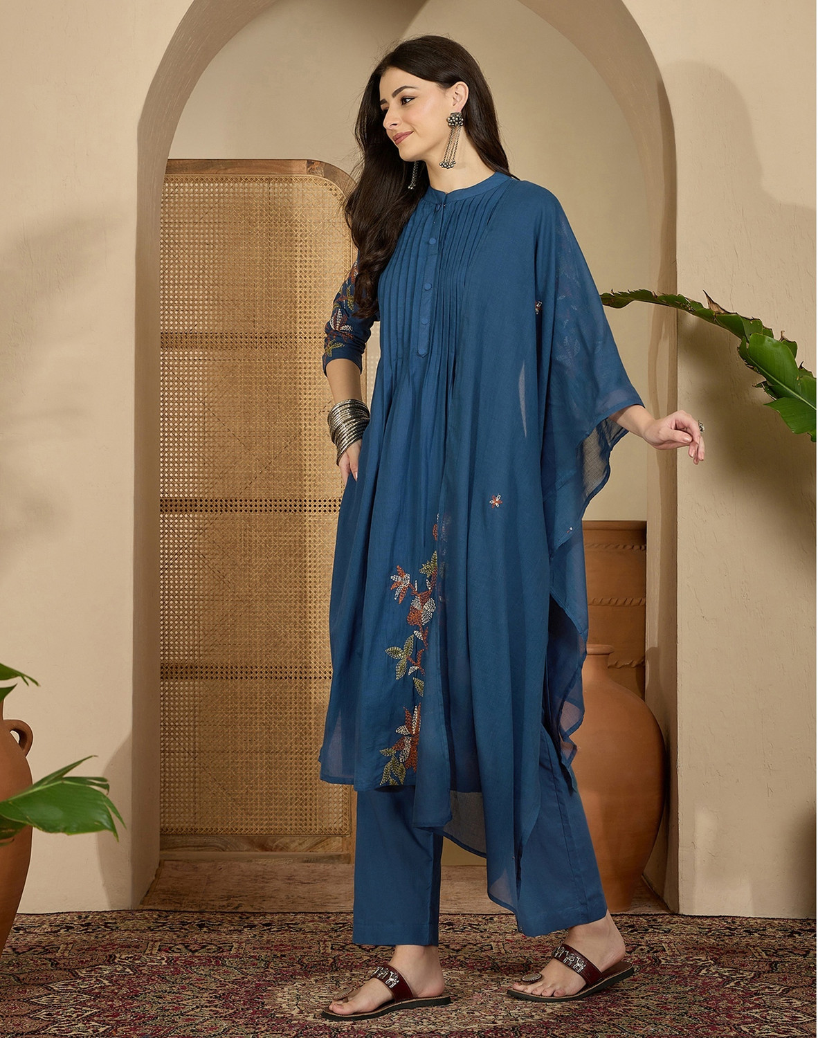 Image of Skylee Embroidered Kurta, Trouser /Pant & Dupatta Set