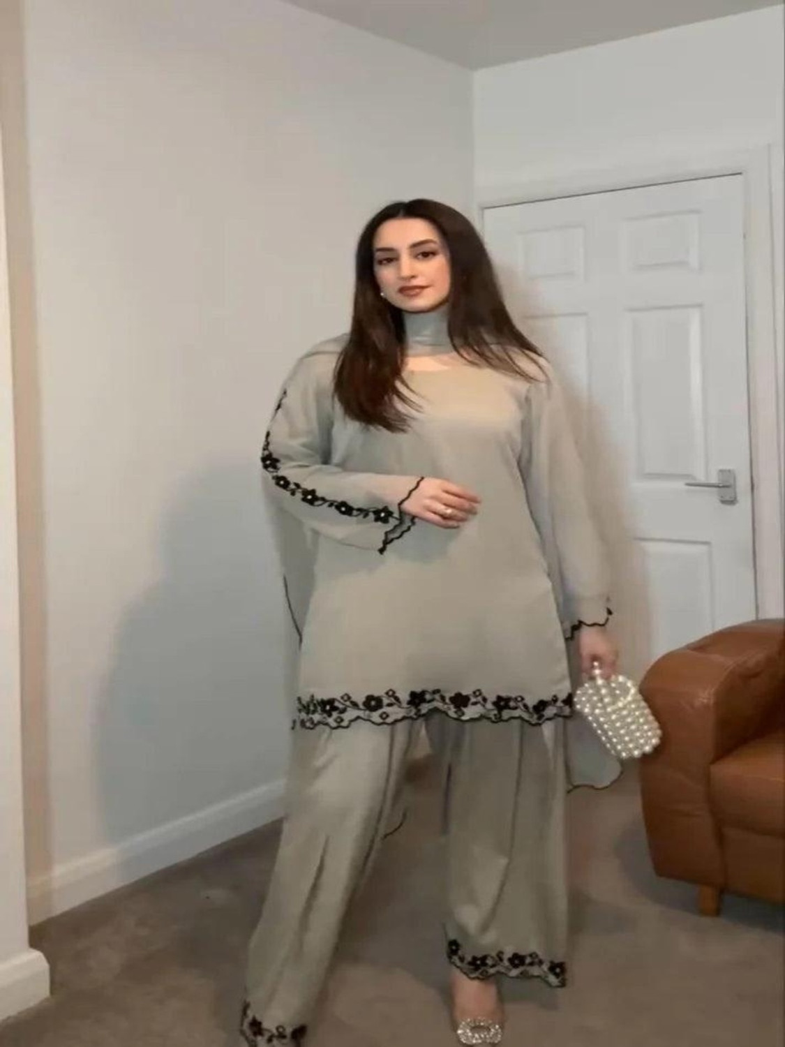 Image of KHODAL BOUTIQUES Embroidered Kurta, Patiala & Dupatta Set