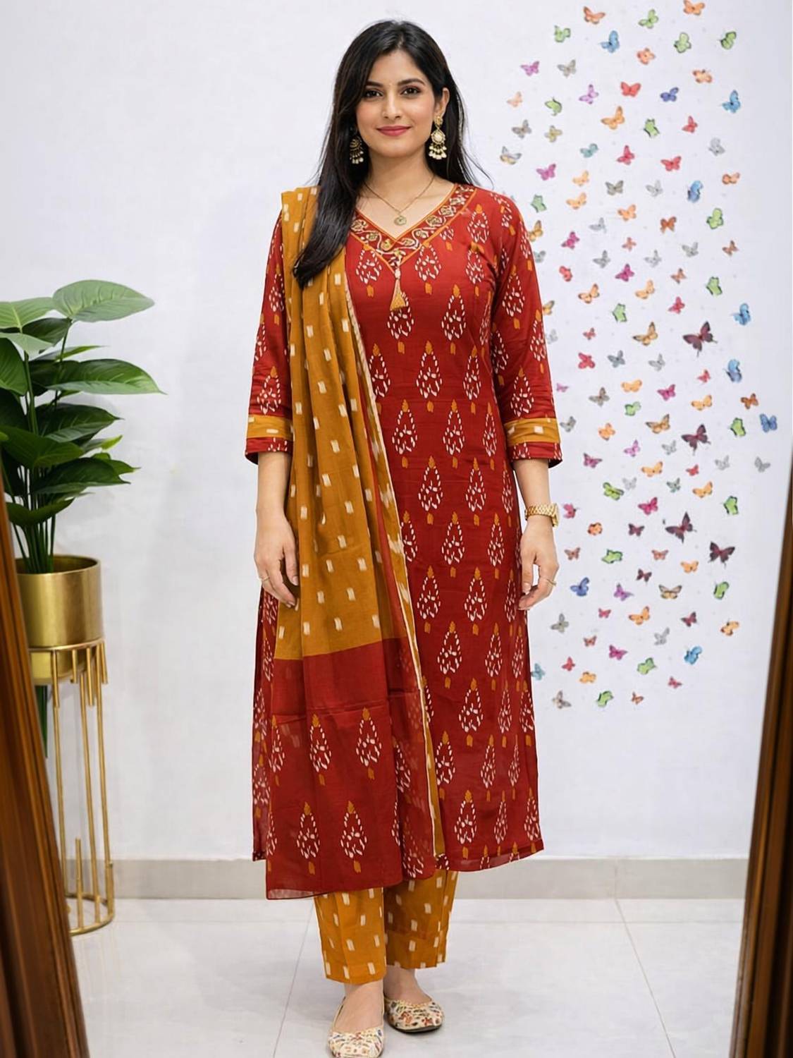 badodiya's Embroidered Kurta, Trouser/Pant & Dupatta Set