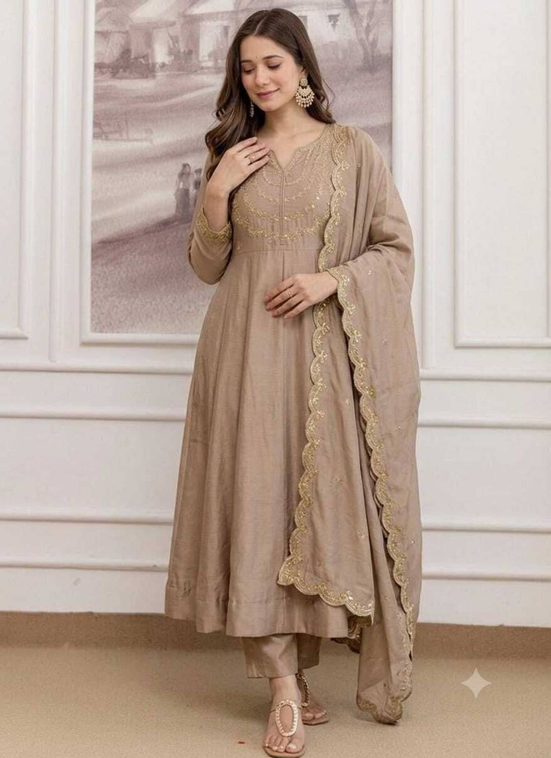 KALKI Embroidered Anarkali Kurta Set - Image 1