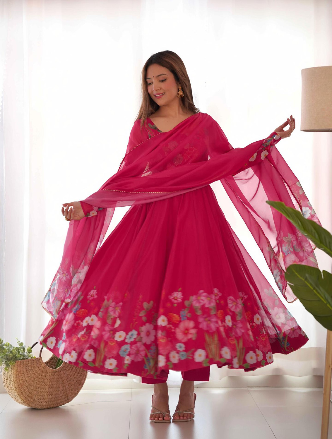 Image of Krishiv Textile Woven Kurta, Trouser /Pant & Dupatta Set