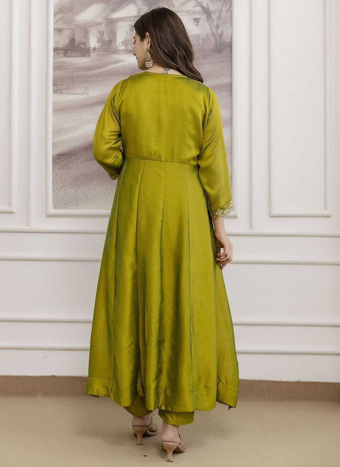 Image of KALKI COLLECTION Embroidered Anarkali Kurta, Bottom & Dupatta Set