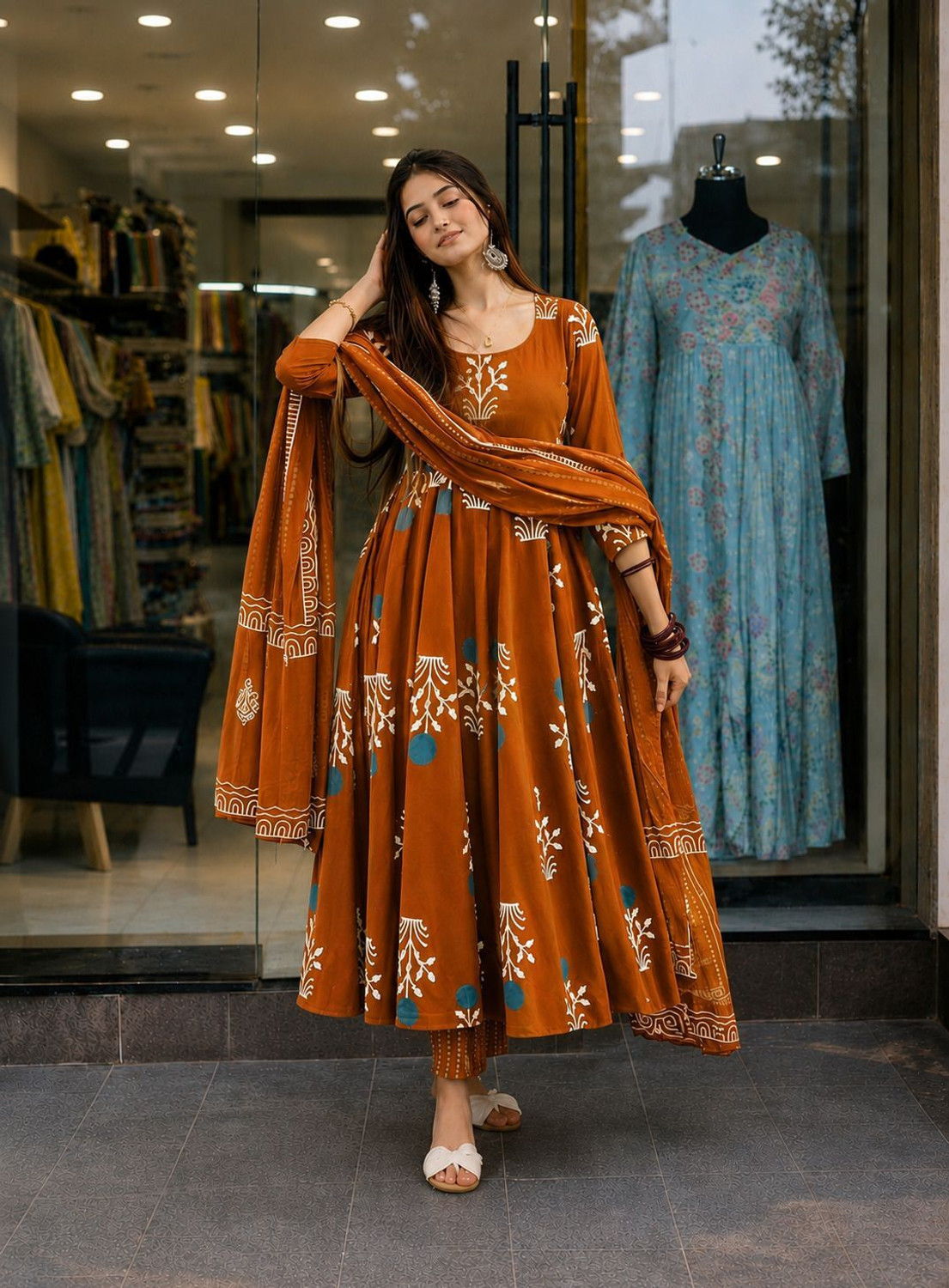 Image of Samiksha Textile Printed Kurta, Palazzo & Dupatta Set