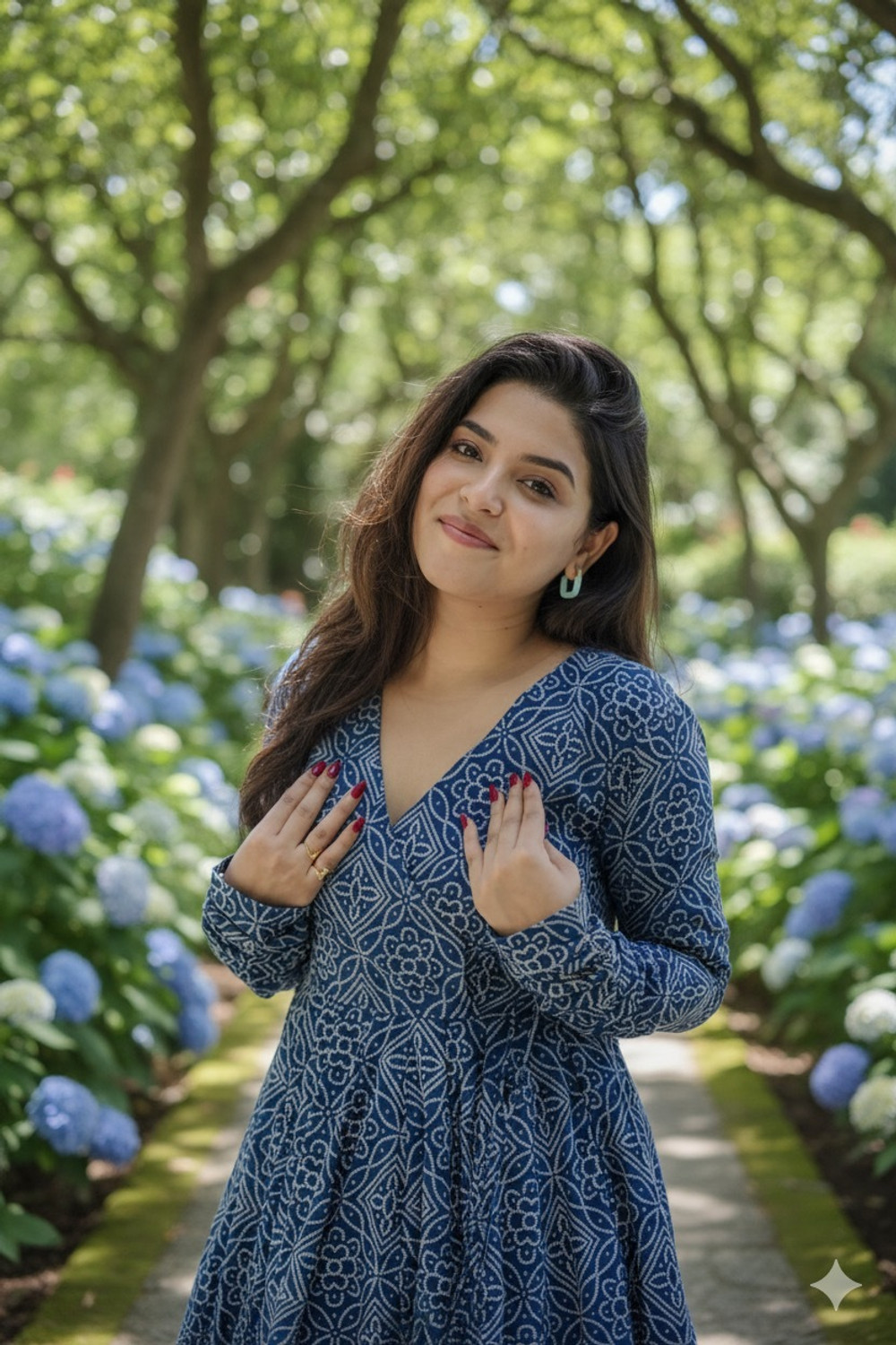 Image of AZYERA Printed Anarkali Kurta, Bottom & Dupatta Set
